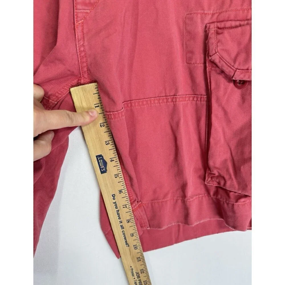 Vintage Polo Ralph Lauren Shorts Mens 36 Coral Pink Red Cargo Military Y2K Baggy
